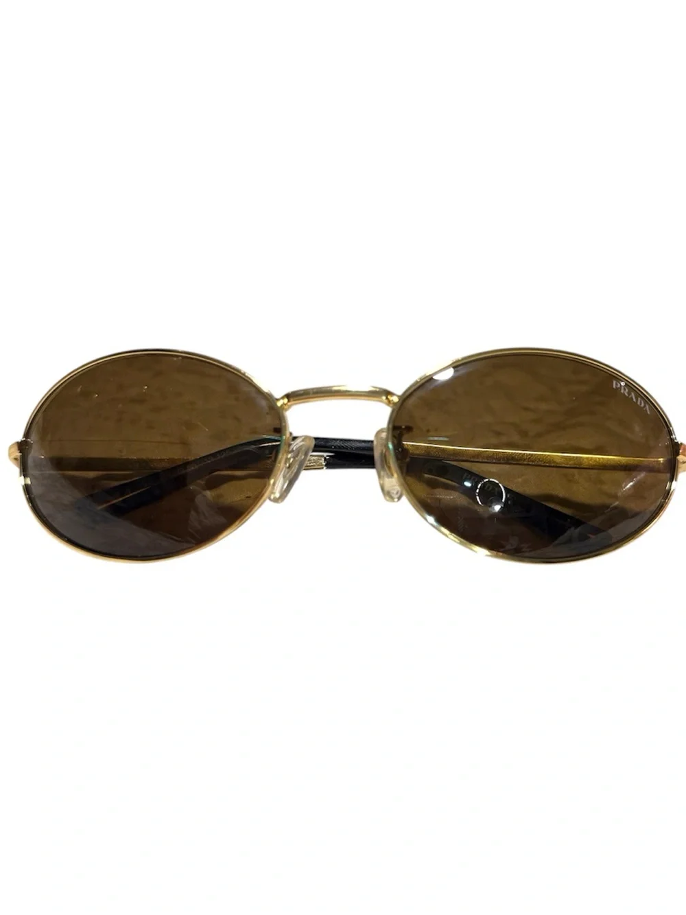 Prada PR A59S Women’s Gold Oval Sunglasses